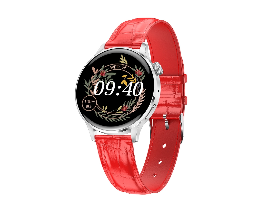 Smartwatch de Ciclo Menstrual para Mulheres Saudáveis ​​E Ativas Couro Vermelho Correia de Plástico Vermelha Grátis JL-EIGHT