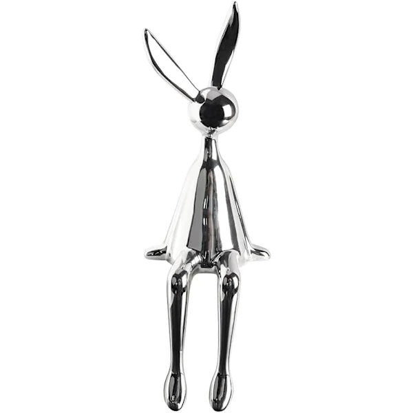 Estátua De Coelho Sentado 28 Cm Escultura Abstrata Animal Figura Colecionável Para Exibição Decoração Casa Mesa Prateleira Sala Estar Escritório