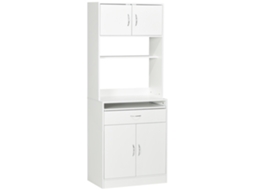 Armário de Cozinha Melamina de Madeira Cor Branco 70x40x180 cm Homcom