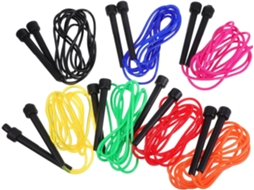 Corda De Pular Ajustável Em Velocidade, Conjunto De 7 Peças, Em Pvc Multicolorido Vermelho, Laranja, Amarelo, Verde