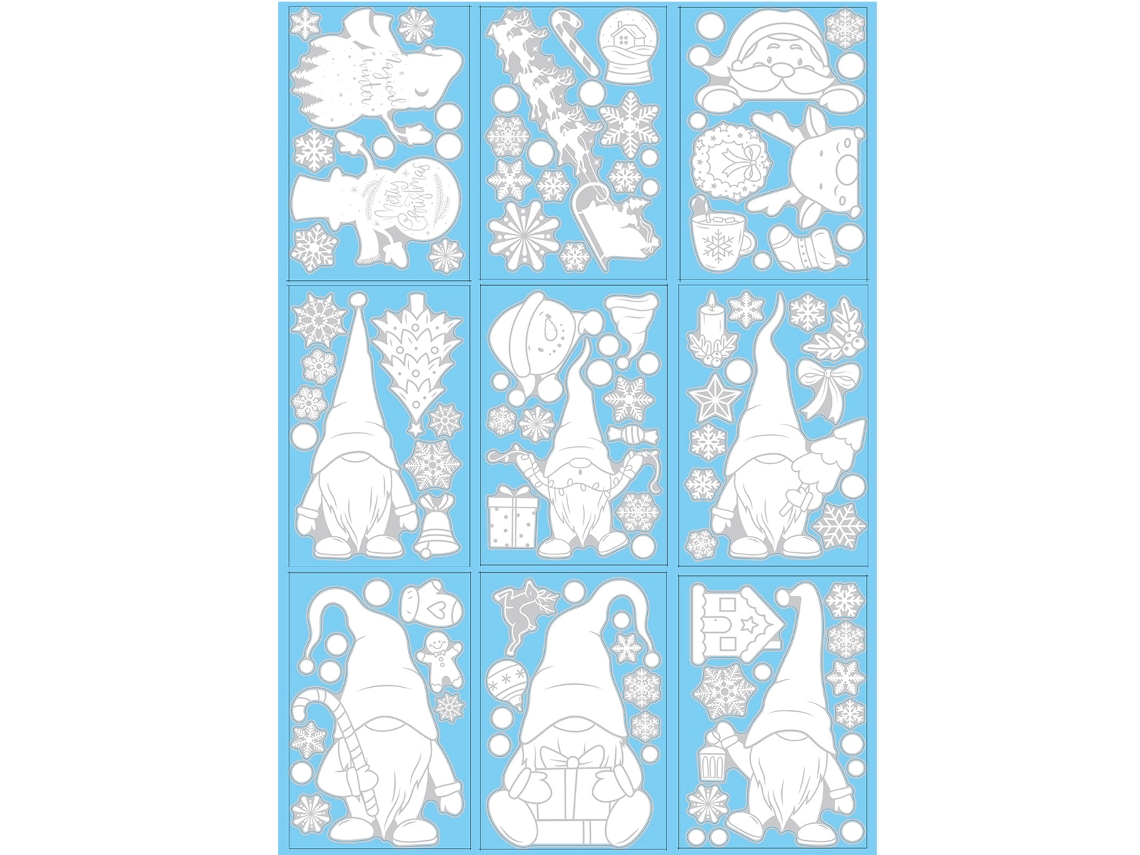 Decorações de Janela de Natal Adesivos de Dupla Face para Janelas de Natal Decalques de Natal