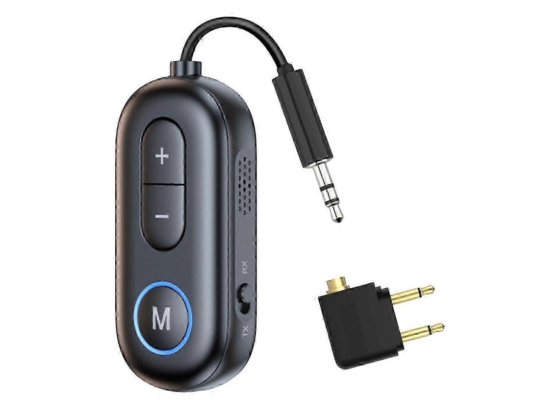Transmissor E Receptor De Áudio Bluetooth Estéreo Com Microfone, Preto.