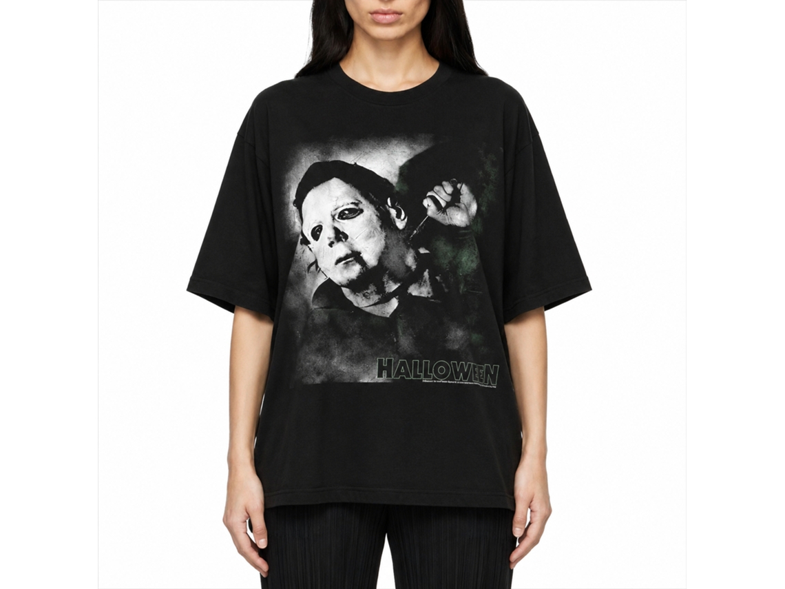 Rockinstone Halloween Needle Cracked Logo Black Adult T-shirt Size:xl