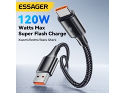 Cabo Usb-a Para Tipo-c Essager Es-x45 6a 120w Com Carregamento Rápido E Transmiss?o De Dados, 1m/2m De Comprimento
