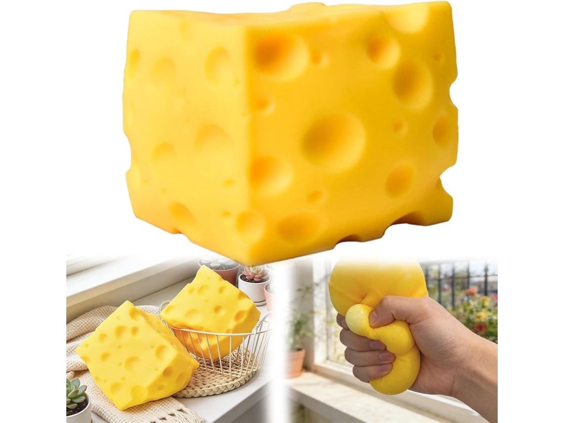 Brinquedo Antiestresse Sensorial Queijo Relaxamento Adultos 10cm