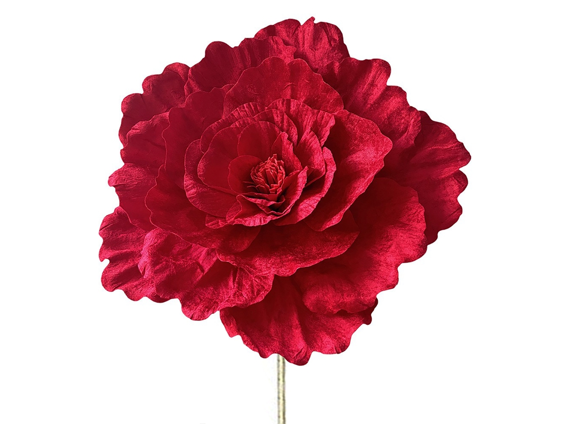 Laxiscreed Ramos De Veludo Artificial Com Tronco Curvo Vermelho, 60cm Para Decoração Elegante