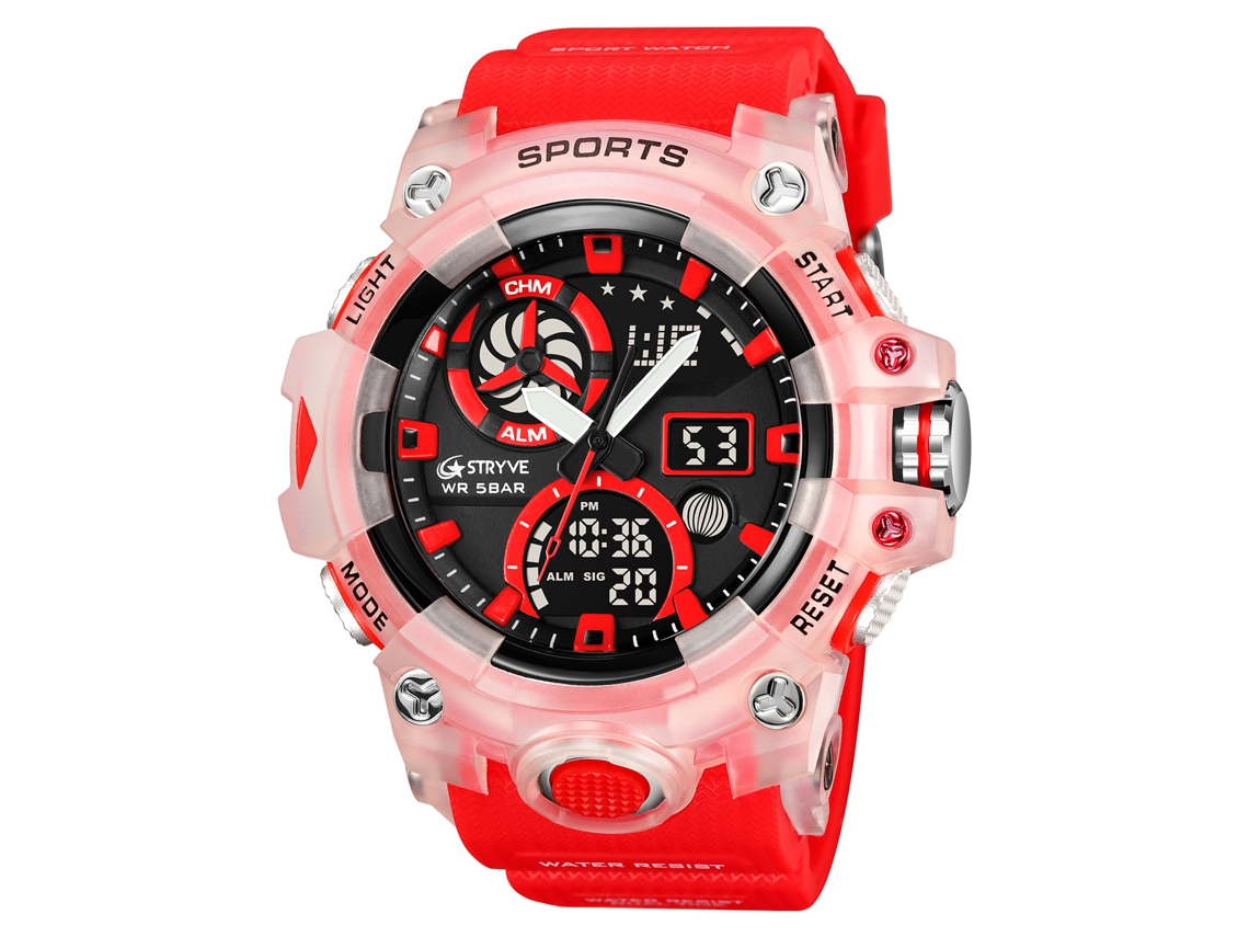 Relógio Esportivo Masculino MDUG com cronógrafo, despertador luminoso, pulseira para estudantes (LxAxP cm)