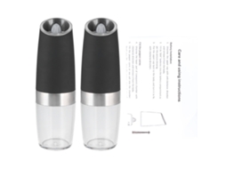 Conjunto Multifuncional de Moedores Elétricos Sal e Pimenta com Ajuste Moagem Utensílios Cozinha AQUAFORGE