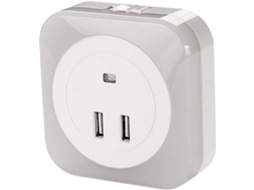 Luminária De Cabeceira Led Com Duas Portas Usb E Controle De Luminosidade, Carregador De Tomada Padrão Europeu 220-240v.