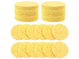 50 Esponjas De Limpeza Facial, Esponjas Redondas De Polpa De Madeira Para Maquilhagem E Limpeza Diária jh