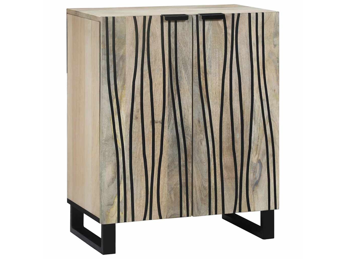 Vidaxl Buffet Branco 60 X 33,5 X 75 Cm Madeira De Manga Maciça