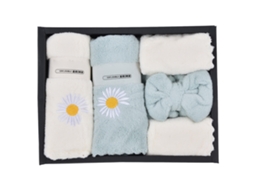 Toalhas de Banho Veludo Coral Azul Branco S/MARCA