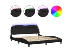 Estrutura de Cama Viana com Led Sem Colchão Preto 180x200 cm MAISON EXCLUSIVE