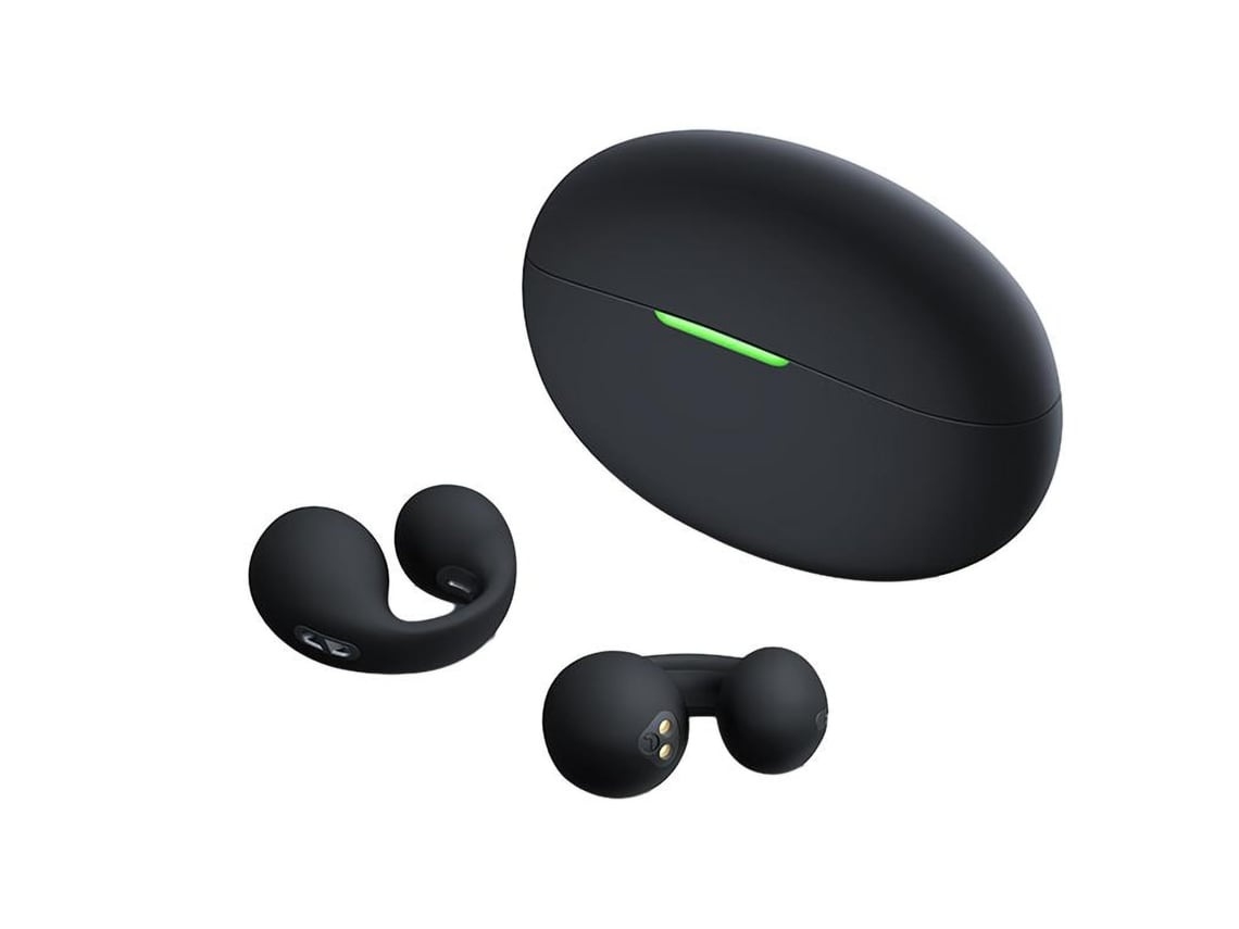 Auriculares De Condução Óssea Bluetooth Design Aberto Som Hi-fi Cancelamento De Ruído Display Led/lcd Lurelia