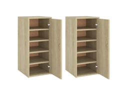 Shoe Cabinet, Shoe Cabinets Vidaxl Marrom Madeira Processada (32 X 35 X 70 Cm)