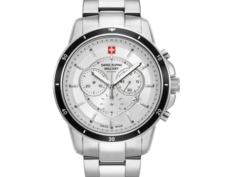 Relógio masculino prata aço inoxidável 7089.9132 SWISS ALPINE MILITARY