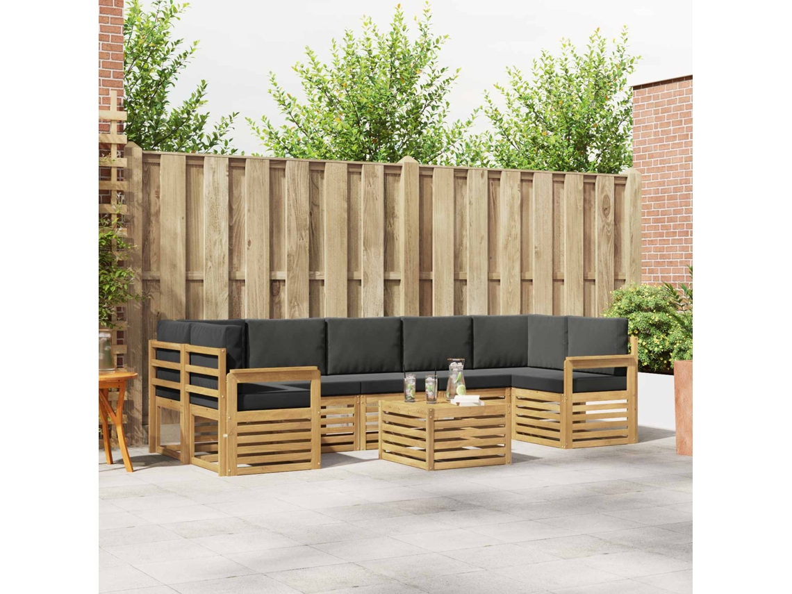 Vidaxl Conjunto De Sofás Para Exterior 8 Unid. Branco E Antracite