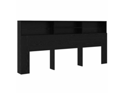 Cabeceira com Armário Carvalho Preto 220x19x101,5 cm MAISON EXCLUSIVE