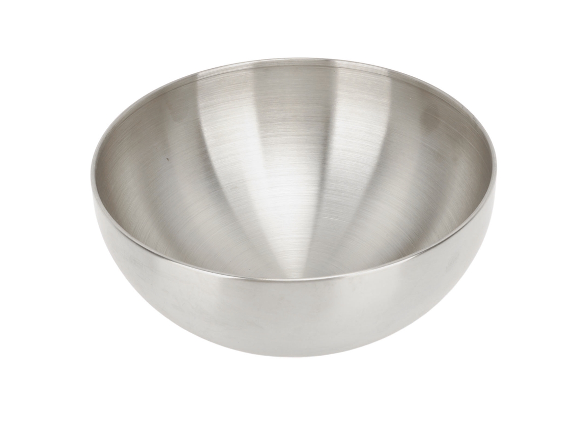 Bowl De Salada De Acero Inoxidable De Doble Pared Aislante Antipolvo Redondo Para Hogar, Restaurante Y Camping - Plata
