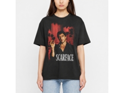 Rockinstone Scarface Movie Red Cityscape Black Adult T-shirt Size:l