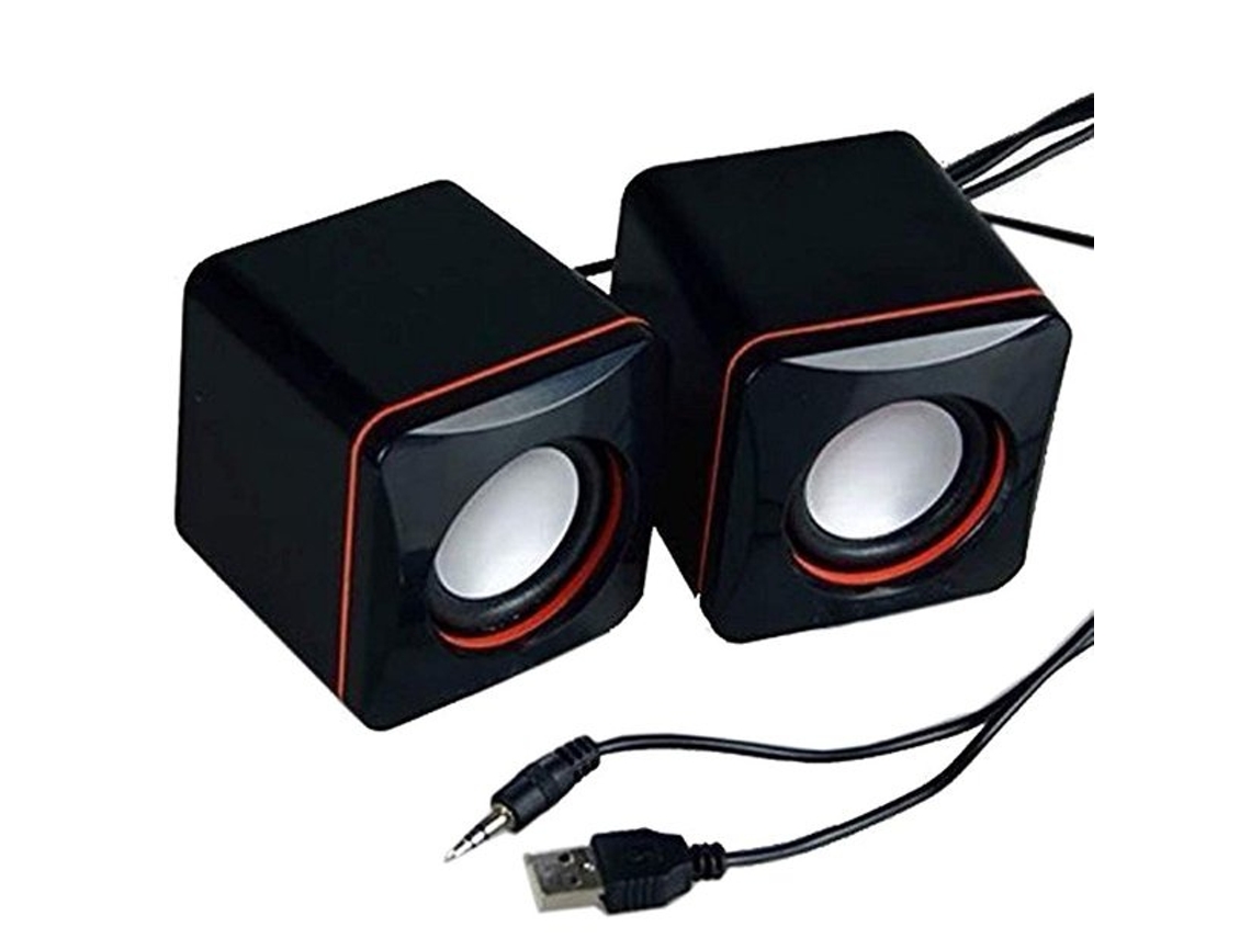 Colunas Para Computador 2.0 Com Subwoofer E Base Antiderrapante Elysve