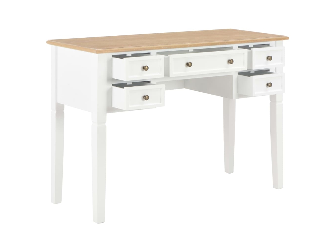 Secretária 109,5x45x77,5 Cm Madeira Branco Wsd486324 Lovely Home