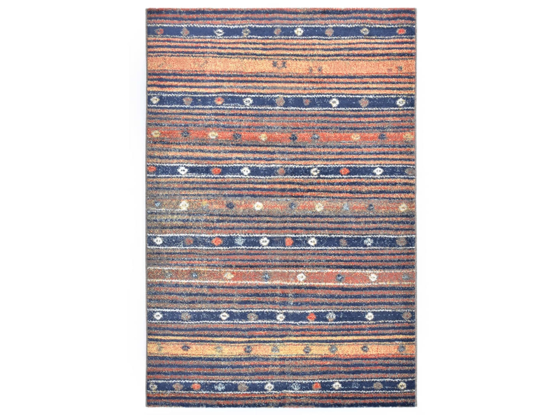 Vidaxl Tapete 160x230 Cm Pp Azul E Laranja