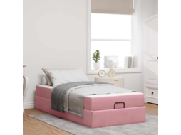 Vidaxl Estrutura De Cama Com Colchão 2 Unid. Rosa Veludo