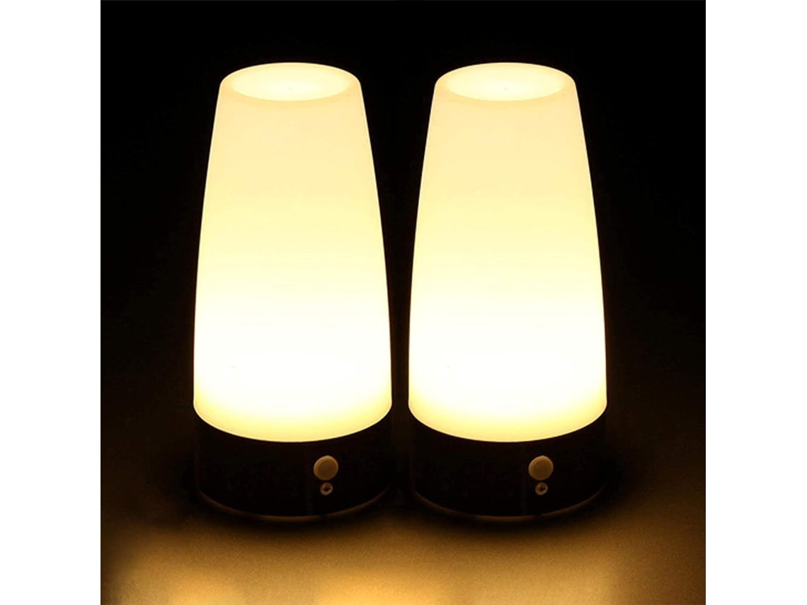 2 Luminárias de Mesa Led Sem Fio com Sensor Pir e 3 Pilhas Aaa de 1,5 V. ZYBLSSBB