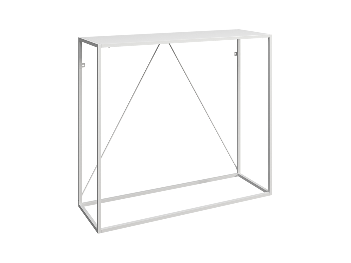 Mesa consola Austevoll para entrada em aço 90x30x80cm - Branco [EN.CASA]