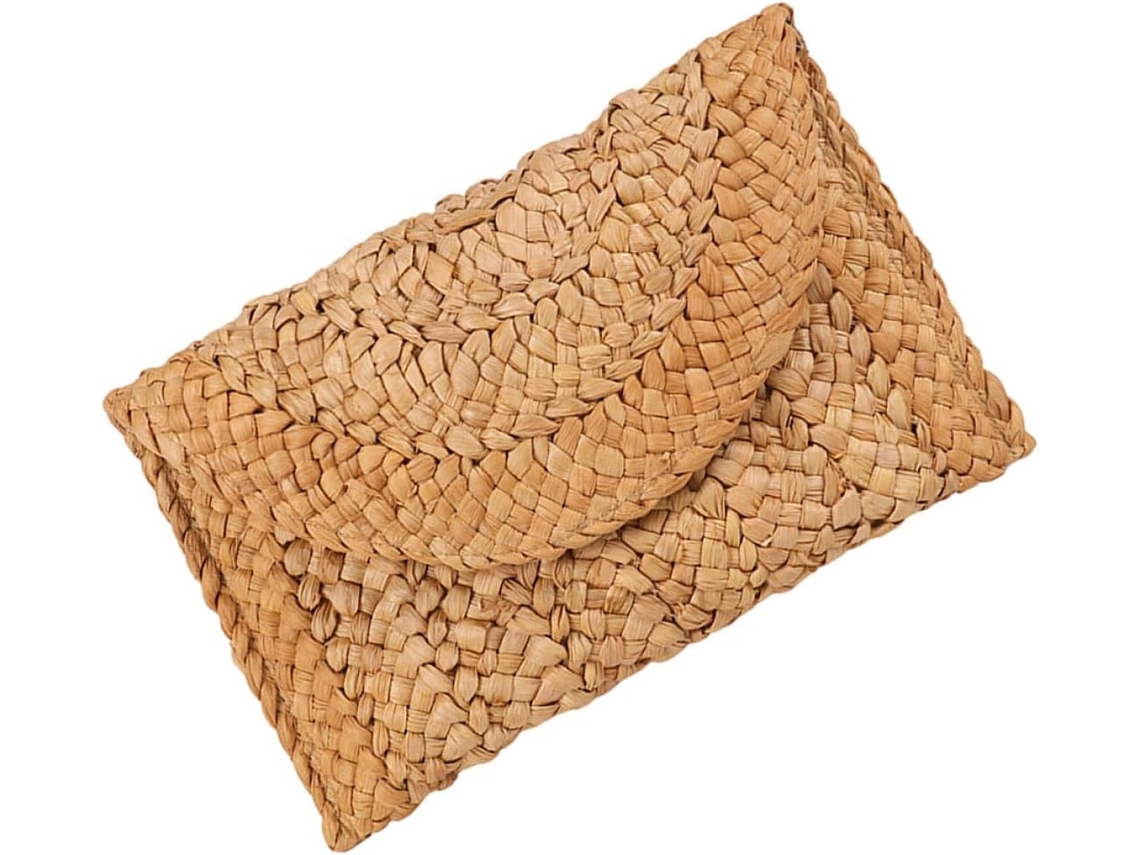 Bolsa Elegante E Leve De Palha De Milho Trançada, Com Grande Capacidade, Prática Para Mulheres.