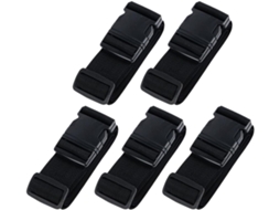 Conjunto Angooily De 5 Cintas Bagagem Ajustáveis Em Polipropileno Preto Com Fivela, Leves E Resistentes, Acessórios De