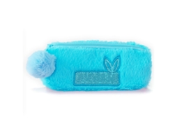 Estuche De Plumas De Peluche Grande Capacidad Cute Multiusos Azul Para Estudiantes