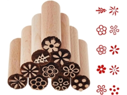 Conjunto de 10 Carimbos de Argila Trawl com Padrões Florais para Cerâmica, Confeitaria, Artesanato e Textura. AQUAFORGE