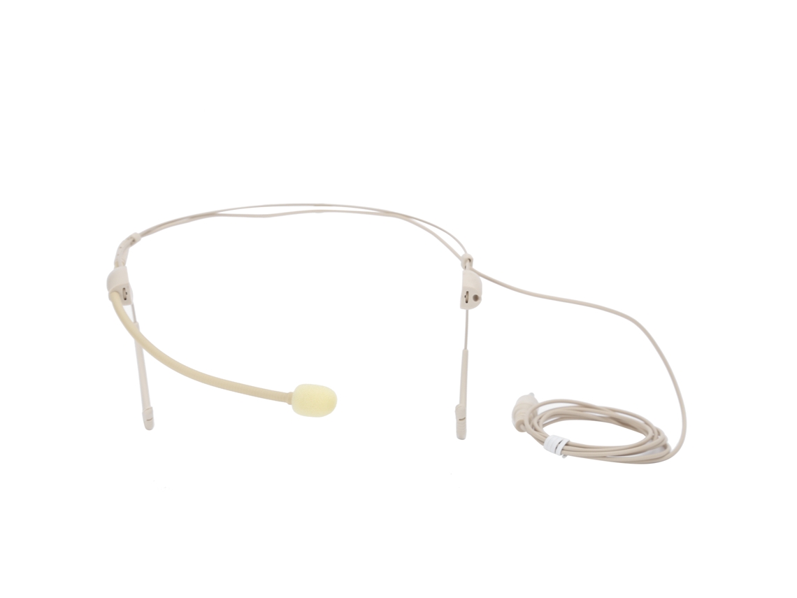 Aetheria microfone Condensador Binaural com Gancho Ouvido Plugue 3,5mm Bege para Transmissor Bodypack
