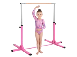 E-TOWN COMMERCE GMBH Barra de Exercícios Dobrável para Crianças 3 a 8 Anos, 154x106,2x88,5 Cm, Rosa