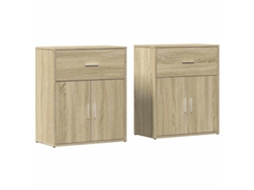 Conjunto de 2 aparadores em madeira Carvalho Sonoma MAISON EXCLUSIVE (60x31x70 cm)