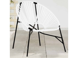 Vidaxl Cadeira De Jardim Em Forma De Ovo Vime Pe Preto E Branco