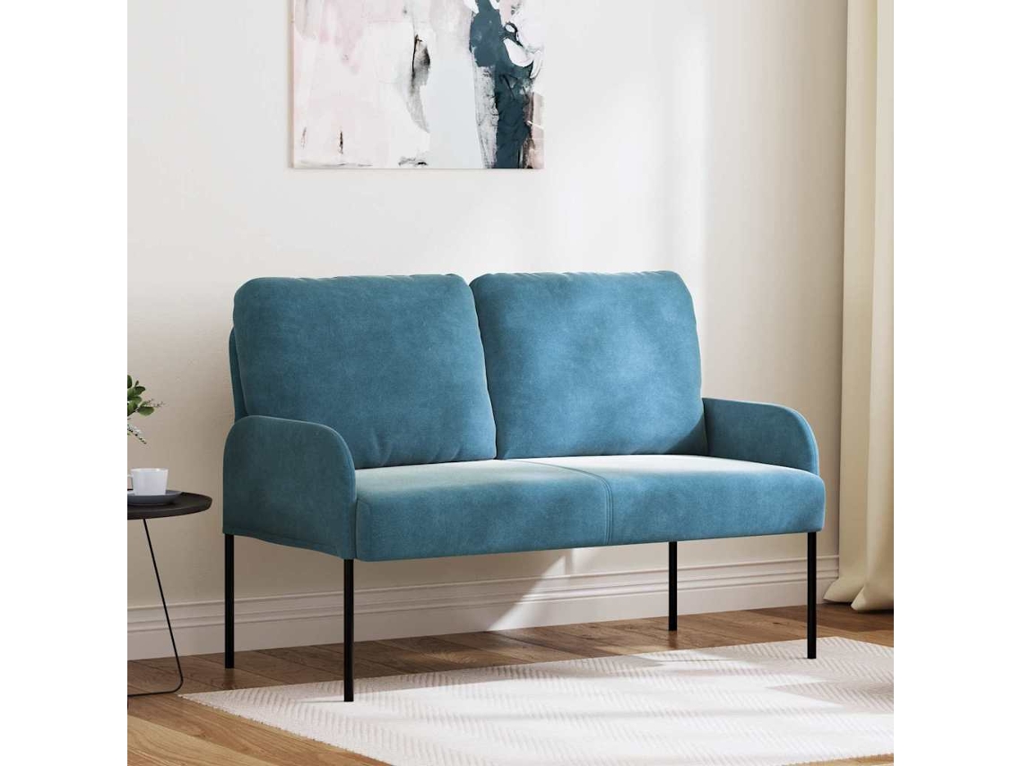 Vidaxl Sofás Com Almofada 110cm Azul Contraplacado