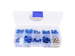 Mali kit Parafusos Arruelas Cnc Alumínio para Carros Rc 1/10 1/8 Flat Round Head Porca Azul