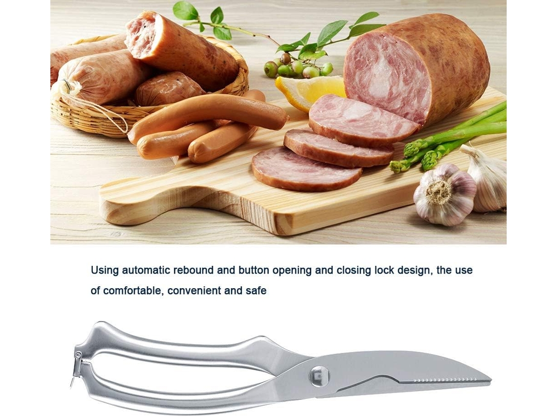Lurelia Tesoura Aves Aço Inoxidável 11 X 1,5 Cm Rosa Frango Peixe Carne