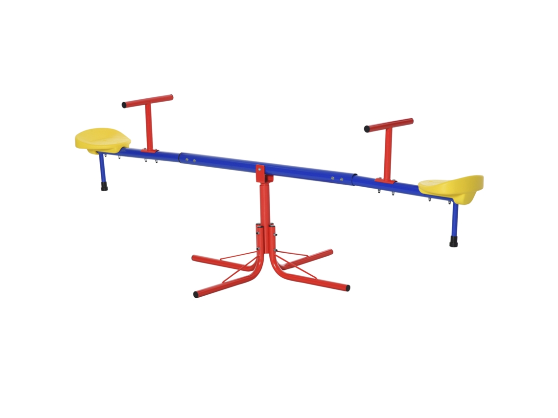 Balancín Giratorio 360 Grados Para Niños +3 Años Con Base De 4 Varillas Postes De Tope Y Asas Fáciles De Agarrar Patio Jardín 184x76x71 Cm Multicolor