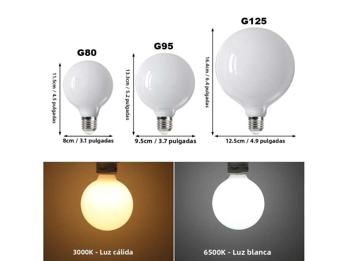 Lâmpada Led E27 Grande (luz Fria G80) Lâmpada De Baixo Consumo