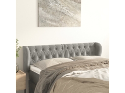 Cabecero con Alas de Terciopelo 147x23x78/88 cm Gris Claro