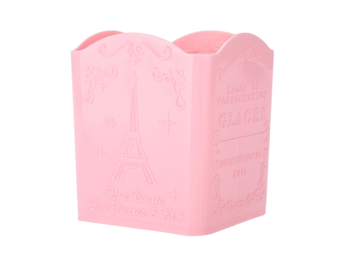 Rebe-casa de Armazenamento Com Padrão Eiffel Torre Rosa para Papelaria, Cosméticos y Ferramentas de Manicure