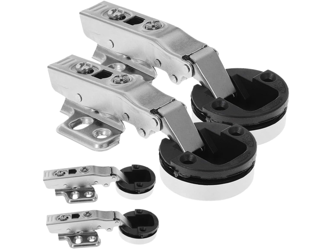 Conjunto De 4 Dobradiças Prateadas Para Portas Vidro E Armários, Com
