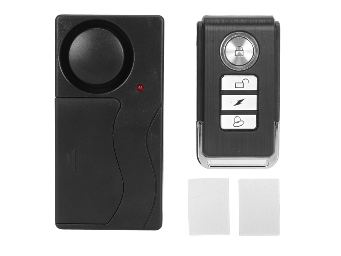 Alarma de Vibración Inalámbrica 108 Db com Controle Remoto e Modos para Bicicleta, Motocicleta, Carro, Porta e Janela (S/MARCA)