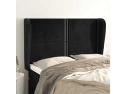 Vidaxl Cabeceira De Cama C/ Abas Veludo 147x23x118/128 Cm Preto