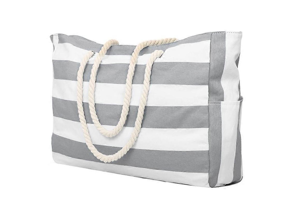 Bolsa de Praia, para Natação, Praia Impermeável, Piscina, Sacola Compras , Ombro Dobrável Cinza GOKOCO