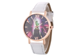 Relógio de quartzo simples e elegante para homens, mulheres e casais, com pulseira de couro.